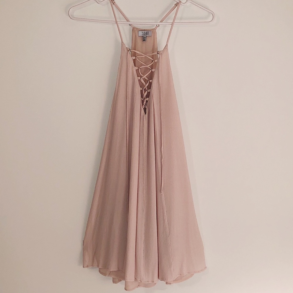 Tobi Lace-Up Shift Dress